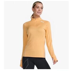 2XU Ignition Women's Medium 1/4 Zip Athletic Pullover Performance Orange